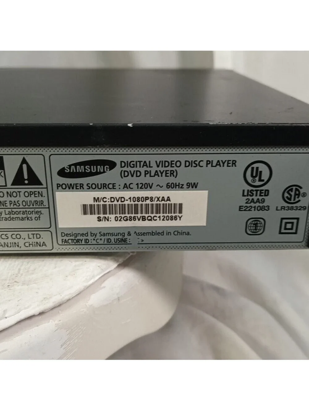 Samsung DVD-1080P8 HDMI 1080p Upconverting DVD Player USB Multi-Format Black Tes